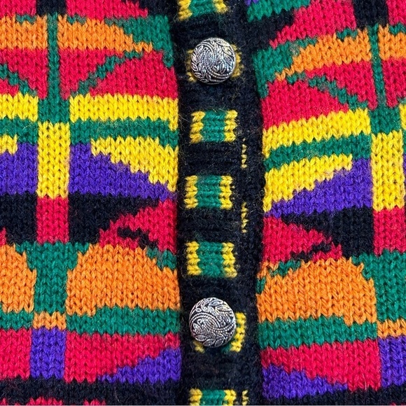 Vintage Hasting & Smith Ethnic Geometric Colorful Acrylic Vest Size Medium - Picture 8 of 11